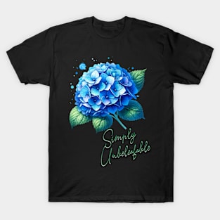 Blue Hydrangea With Leaves T-Shirt